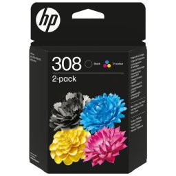 HP 308 (6L6S6UE#301) - eredeti patron, black + color (fekete + színes)