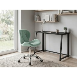 ZARIMO iroda szett: 80x40 cm-es asztal, fekete + AVOLA VELVET szék, mentás