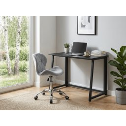 ZARIMO dolgozószoba szett asztal 80x40 cm, fekete + AVOLA VELVET szék, világosszürke
