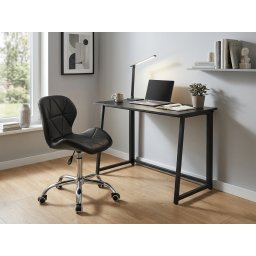 Dolgozószobai szett ZARIMO asztal 80x40 cm, fekete + AVOLA fotel öko bőrből, fekete