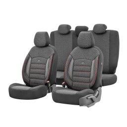Üléshuzat garnitúra, univerzális, fekete-piros, prémium, Amio OTOM SPORT PLUS 102