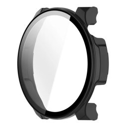 Műanyag keret (BUMPER, ütésállóság + kijelzővédő üveg) FEKETE Amazfit Balance 2
