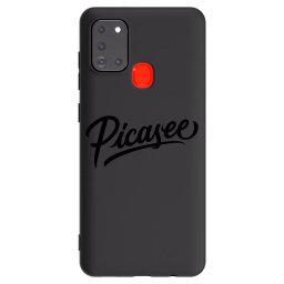 Fekete szilikon tok az alábbi mobiltelefonokra Samsung Galaxy A21s - Picasee - old logo - black
