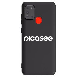 Fekete szilikon tok az alábbi mobiltelefonokra Samsung Galaxy A21s - Picasee - new logo - white