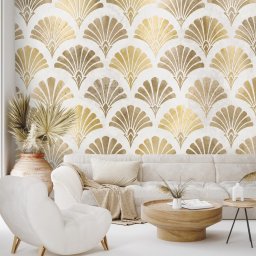 Öntapadó tapéta arany art deco kagylók