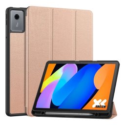 Tok álló, bőr hatású (aktív FLIP, oldalra nyíló, TRIFOLD, asztali tartó, ceruza tartó) ROZÉARANY Lenovo Idea Tab (TB336ZU) 5G