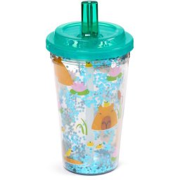 Kapibara pohár szívószálas tetővel, 500 ml