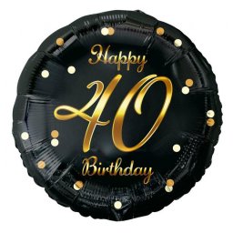 Happy Birthday 40 B&C Gold fólia lufi 36 cm