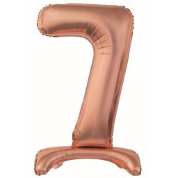 Rose Gold 7-es szám fólia lufi talppal 74 cm