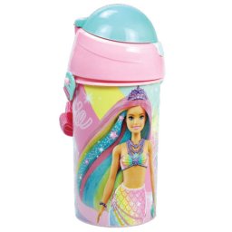 Barbie Sparkle műanyag szívószálas kulacs akasztóval 500 ml