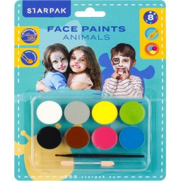 Arcfesték, tégelyes, 10 db-os (8 szín), Starpak