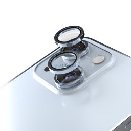 Etteri kamera lencse védő edzett üveg kék szegéllyel iPhone 15/15 Plus