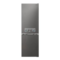 SHARP SJ-NBA11DMXPE-EU szabadonálló, alulfagyasztós, kétajtós hűtőszekrény, E osztály, 330L, inox