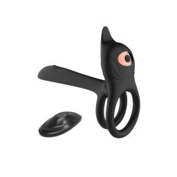Vibráló péniszgyűrű 10 mód, USB töltés, távirányítós, vízálló fekete