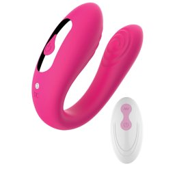 Szexjáték Dupla masszázs, erős vibráció, vízálló, USB-töltés, távirányítós fekete
