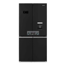 SHARP SJ-NFA35IHDBD-EU szabadonálló, négyajtós hűtőszekrény, D osztály, 487L, fekete