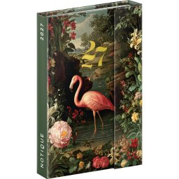 Határidőnapló mágnessel záródó, heti, fehér lapokkal Flamingo 110x160mm, Presco