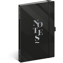 Keménytáblás notesz krémszínű lapokkal, vonalas, leszorító gumiszalaggal Elegant 130x210mm, Presco