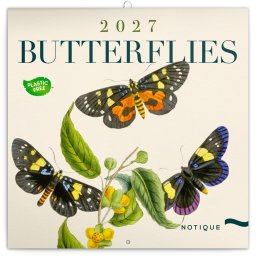 Falinaptár képes lemeznaptár 300x300mm, Butterflies Realsystem 2027.