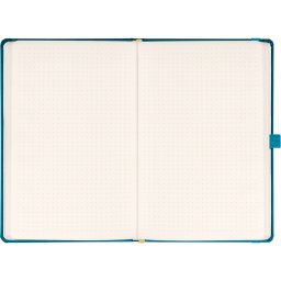 Klasszikus notesz Vivella borítással Teal, pontozott, 13x21cm, Presco