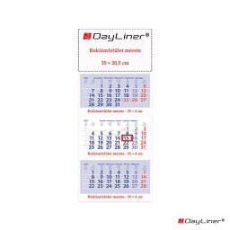 Speditőr naptár 3 tömb, 3 hónap Maxi Club 350 × 820 mm, fehér lapokkal Fejrész üres Dayliner 2027.