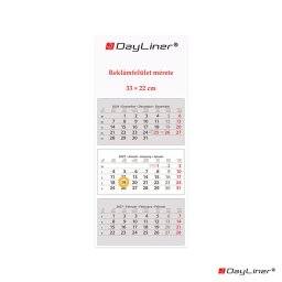 Speditőr naptár 3 tömb, 3 hónap SP-30 330 × 760 mm, fehér lapokkal Fejrész üres Dayliner 2027.
