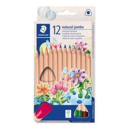 STAEDTLER Színes ceruza készlet, háromszögletű, vastag, STAEDTLER "Noris(R) natural jumbo 1280N", 12 szín