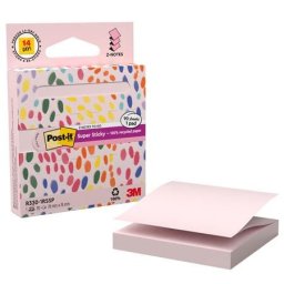 3M POSTIT Öntapadó jegyzettömb, "Z", adagolóval, 76x76 mm, 90 lap, 3M POSTIT "Super Sticky", pasztel rózsaszín