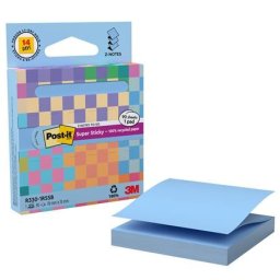 3M POSTIT Öntapadó jegyzettömb, "Z", adagolóval, 76x76 mm, 90 lap, 3M POSTIT "Super Sticky", pasztelkék