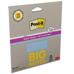 3M POSTIT Öntapadó jegyzettömb, 152x152 mm, 30 lap, 3M POSTIT "Super Sticky", kék