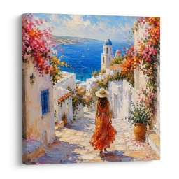 Kép virágba borult mediterrán falu