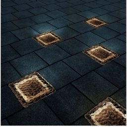Napelemes LED-Light kerti beépíthető átlátszó járókő lámpa, meleg fehér 7 x 7 cm, IP67