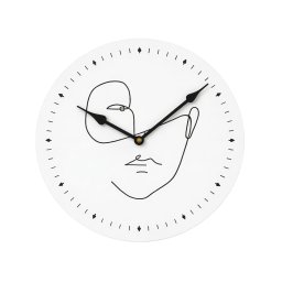 Fali óra LINE FACE 29 cm, fehér