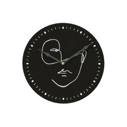 Fali óra LINE FACE 29 cm, fekete