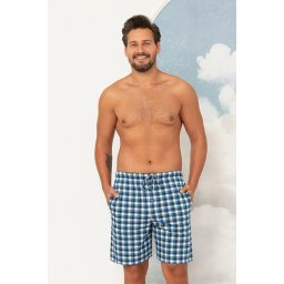 Jared rövidnadrág alváshoz, kék-zöld, kockás