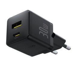 BASEUS PALM hálózati töltő USB+Type-C aljzat (30W, PD gyorstöltő 3.0) FEKETE