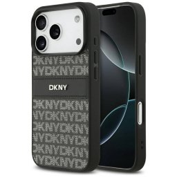 DKNY tok DKNY Repeat textúrás minta tonális csíkkal iPhone 17 Pro Max fekete