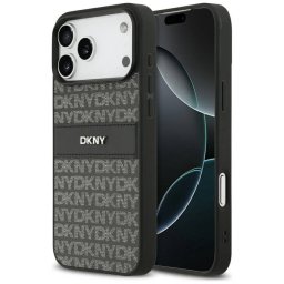 DKNY tok DKNY Repeat textúrás minta tonális csíkkal iPhone 17 Pro Max fekete