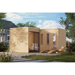 Karibu Paradise nagyméretű kültéri szaunaház 5 fő részére- kályha nélkül, előszobával