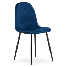 Étkezőszék PADVA VELVET fekete lábakkal, kék