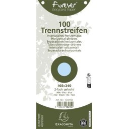 EXACOMPTA Elválasztó csÍk, karton, 105x240 mm, EXACOMPTA, világoskék