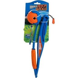 Chuckit Fetch&Fold Mini összecsukható hajító (Kék | Hossz: 45 cm | Labda mérete: M, Ø 6 cm | 1 db hajító + 1 db gumilabda)
