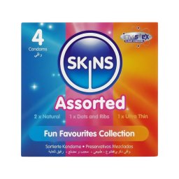 Skins - vegyes óvszer - pontozott, natural, extra vékony (4 db)