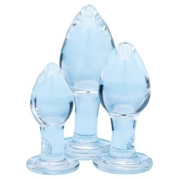 Clarity Utopian Trinity - üveg anál plug szett (átlátszó)