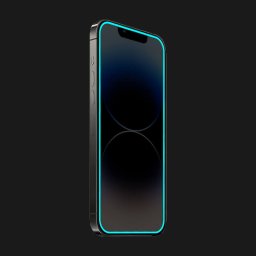 Keményített védőfólia a sötétben világító kerettel mobiltelefonokra Apple iPhone 15 Pro - Kék