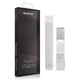 Csere fém szíj Alligator Watch Lady 16mm-es órához, ezüst színű