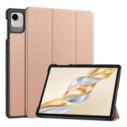 Tok álló, bőr hatású (aktív FLIP, oldalra nyíló, TRIFOLD, asztali tartó) ROZÉARANY Honor Pad X9a
