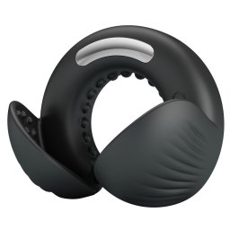 Szilikon péniszgyűrű 10 rezgésmód USB töltés fekete vízálló 96x57 mm