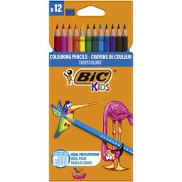 BIC Színes ceruza készlet, BIC KIDS "Tropicolors", 12 különböző szín