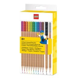 LEGO Színes ceruza készlet, mini figurával, LEGO, 12 különböző szín